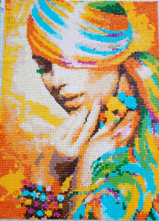 "Rainbow Girl" Diamond Stone Picture