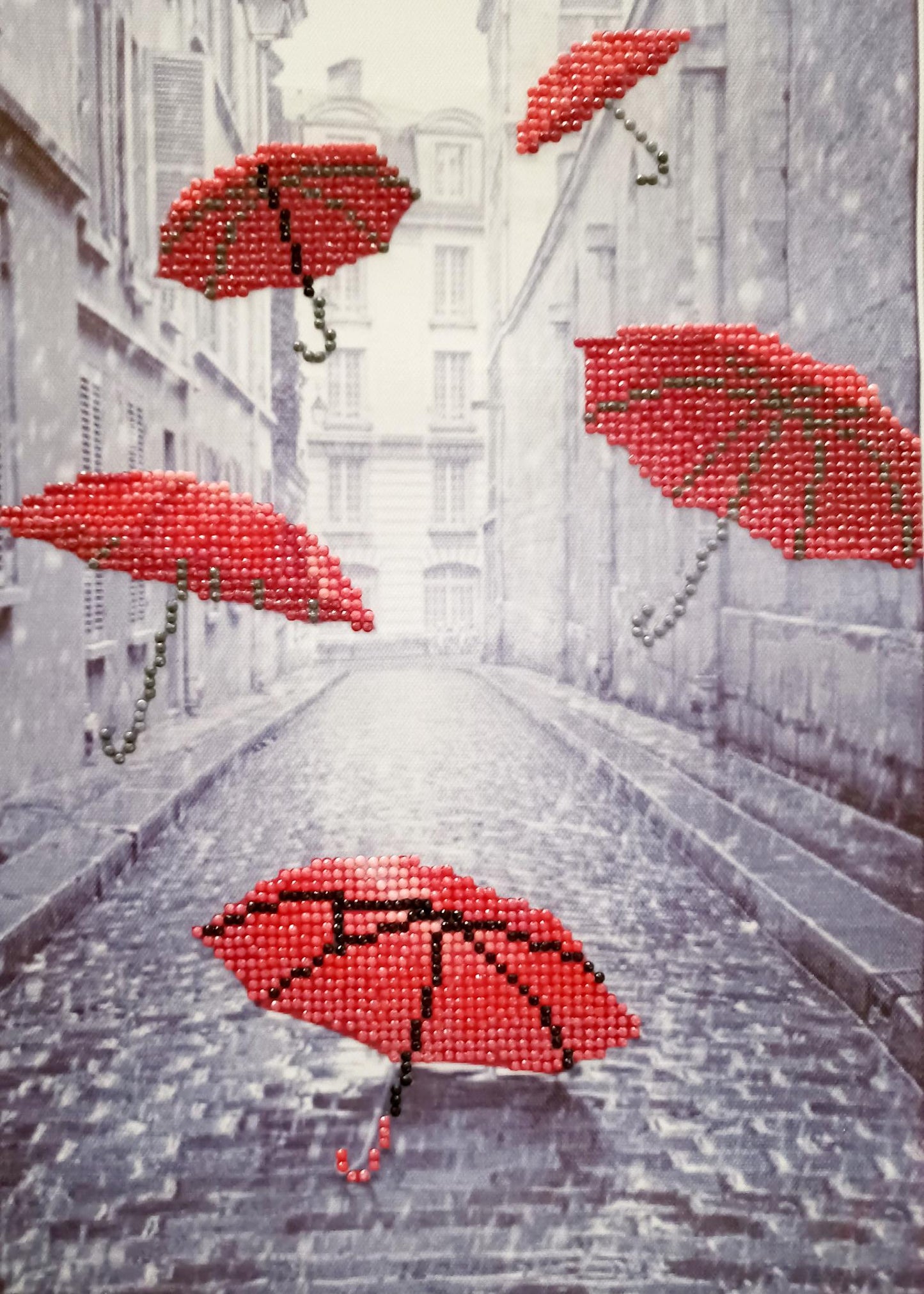 "Umbrellas" Diamond Stone Picture
