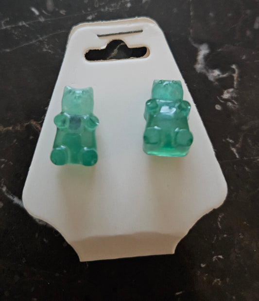 Gummie Bear Earrings "Clear Mint Green"