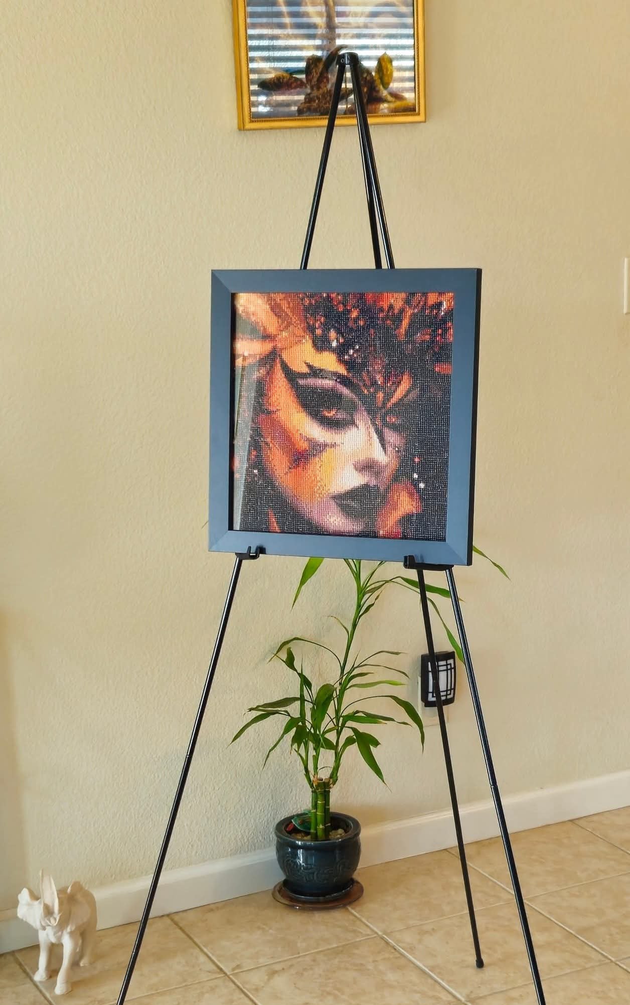 "Orange n Black" Diamond Stone Picture