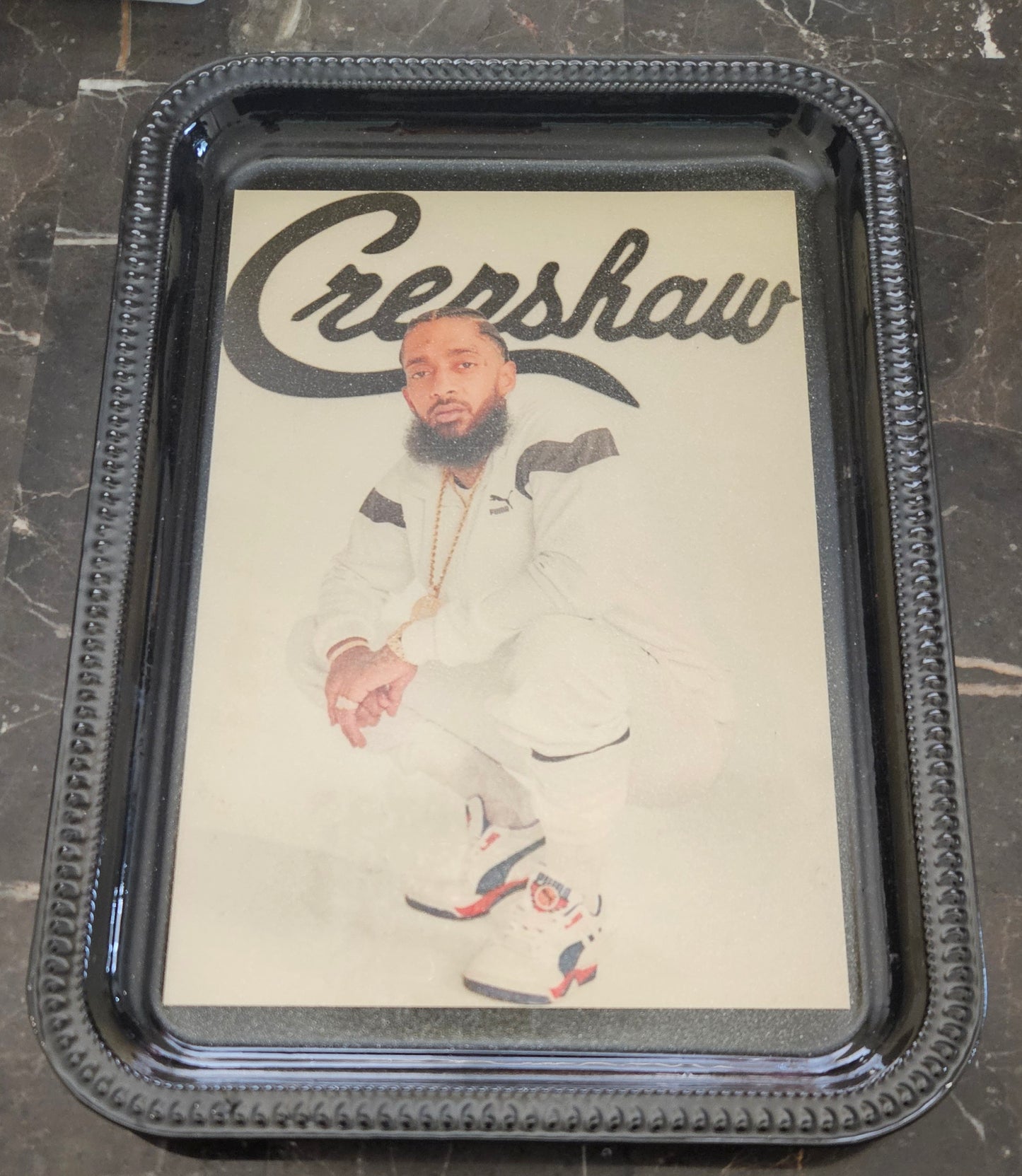 "Nipsey Hussle" Dominos, Ashtray & Tray Set