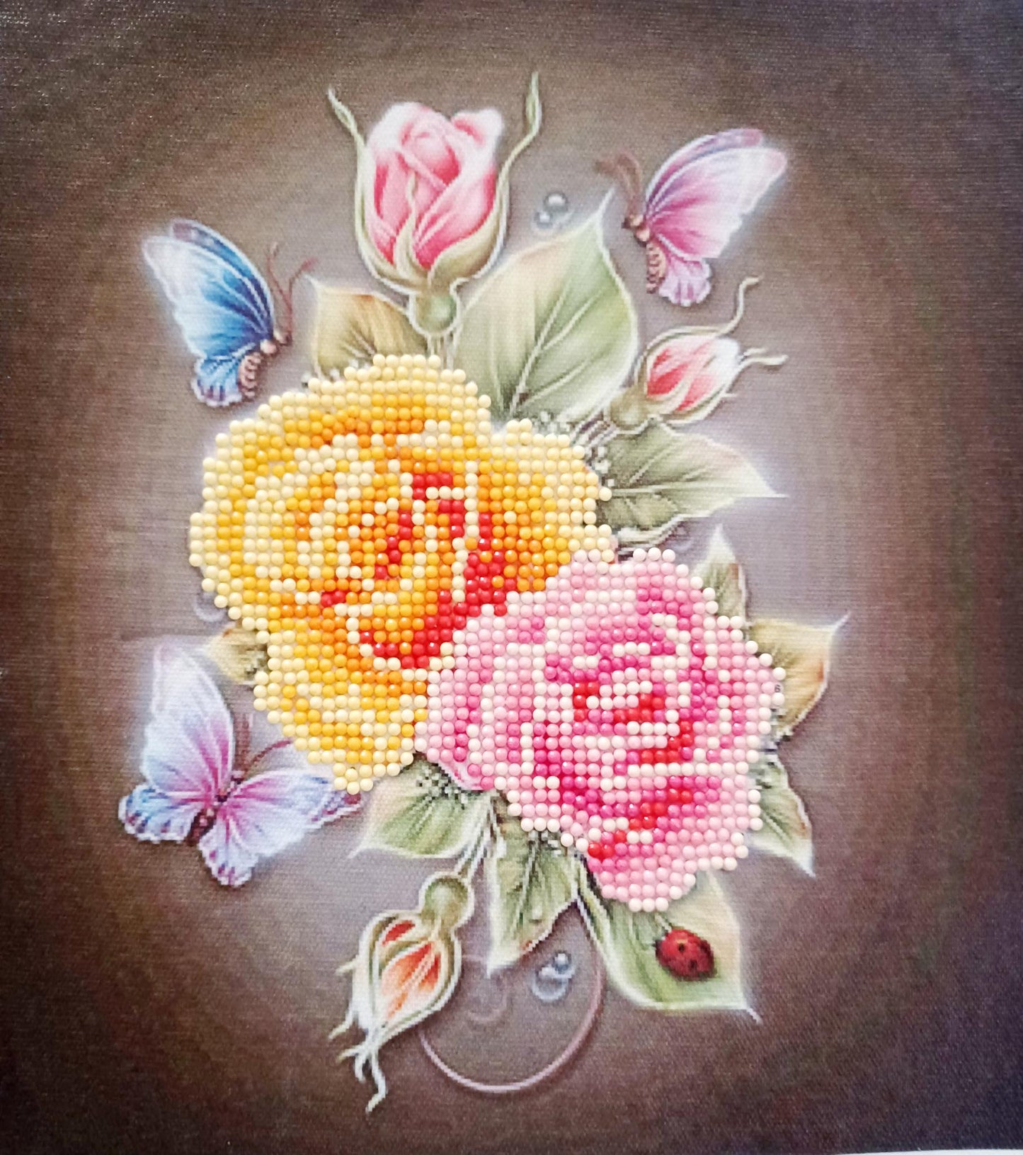 "Roses" Diamond Stone Picture